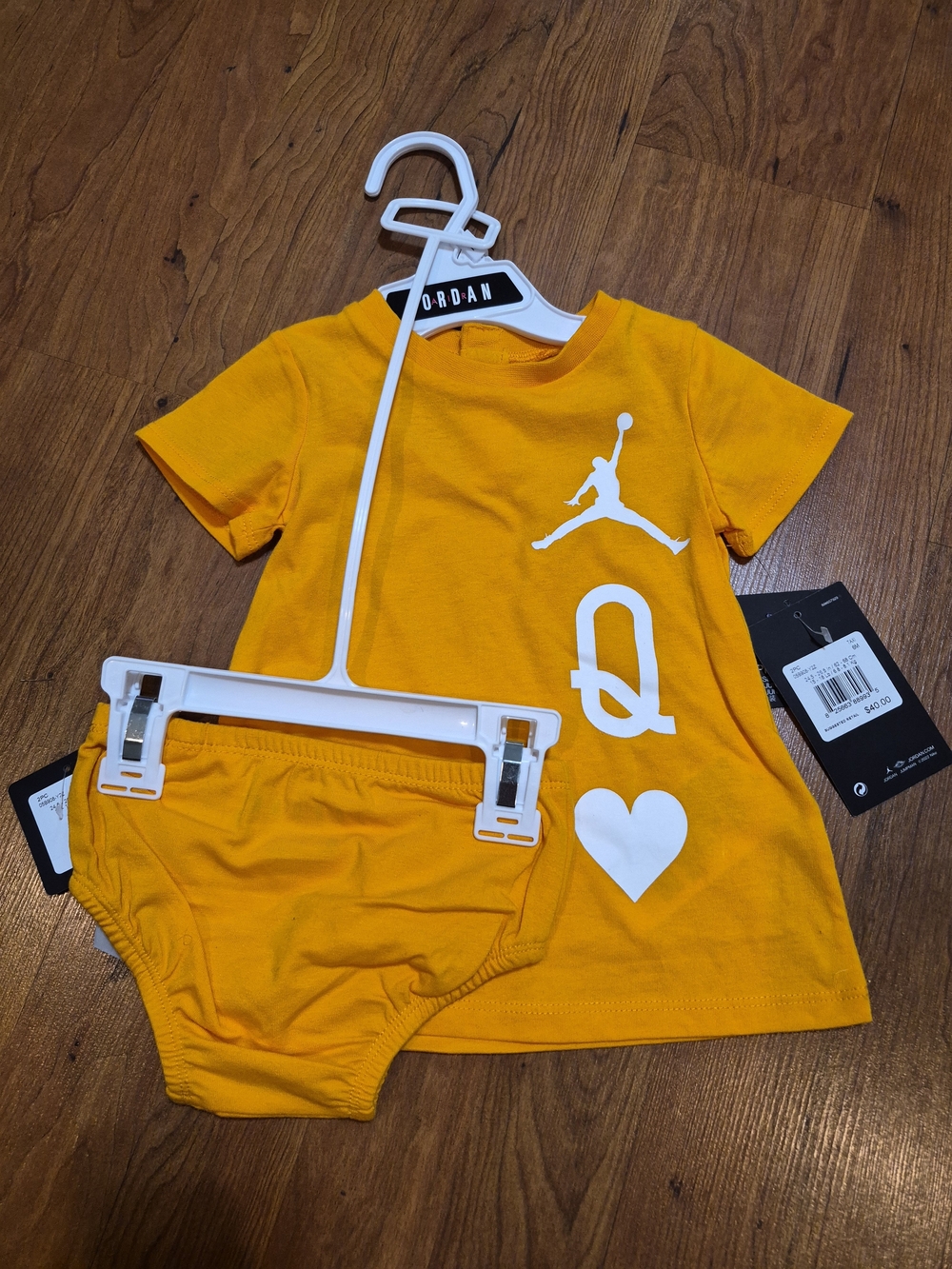 Jordan Orange Baby Dress & Diaper Cover Set